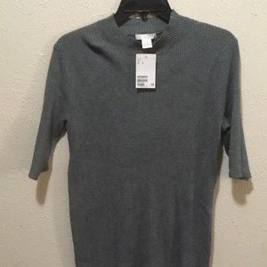 H&M ribbed mock neck sweater